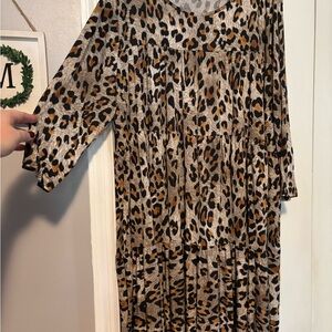 Leopard Print Midi Dress